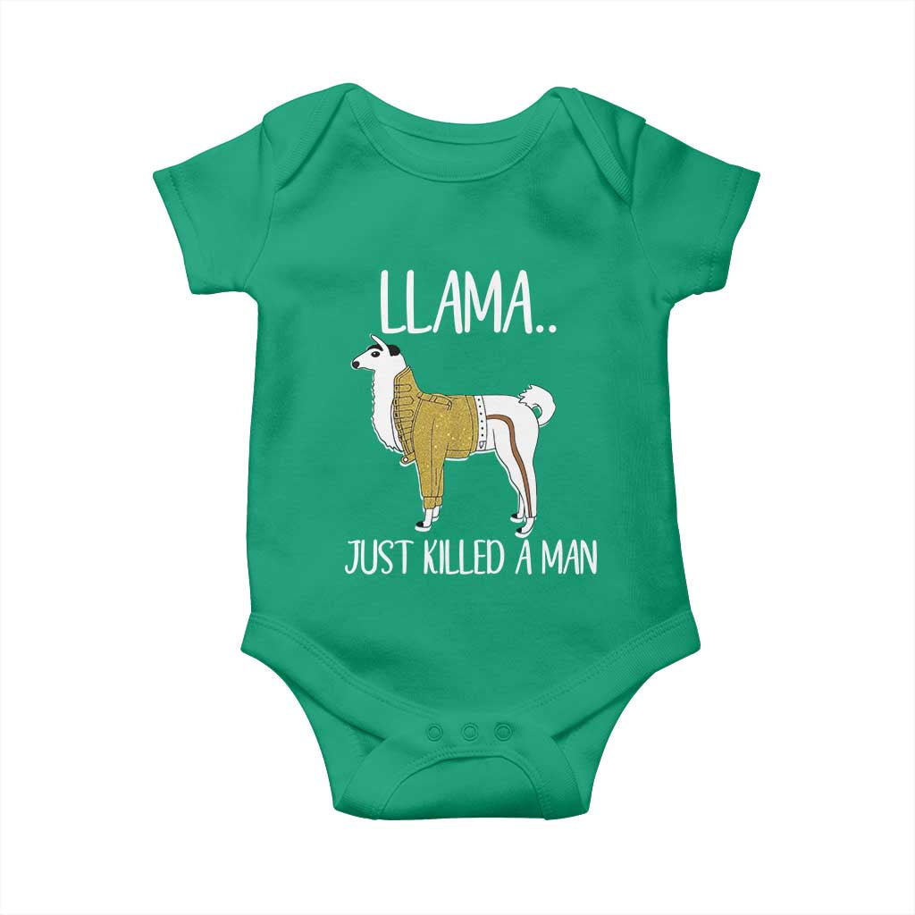 Funny Llama Just Killed a Man Baby Onesie Animal Pun Internet Meme TS02 Irish Green Print Your Wear