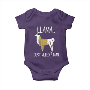 Funny Llama Just Killed a Man Baby Onesie Animal Pun Internet Meme TS02 Purple Print Your Wear