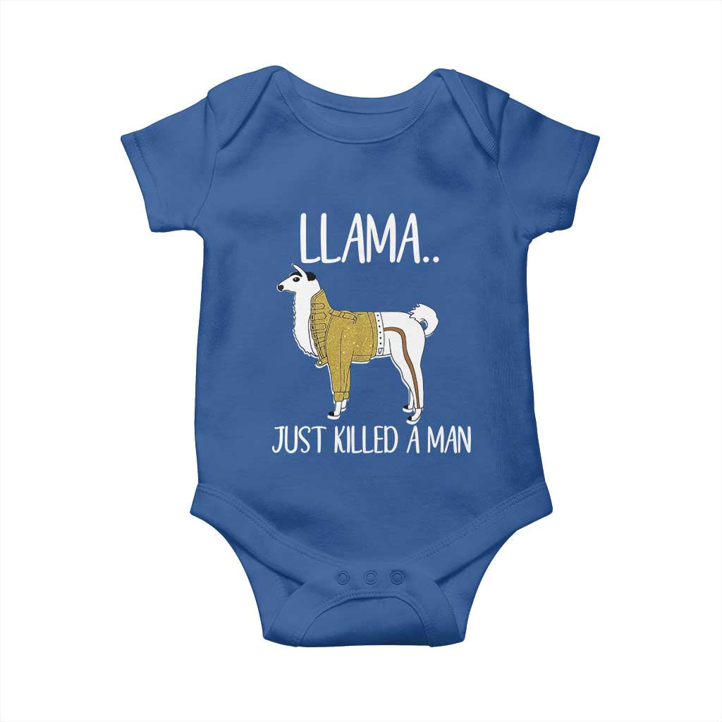 Funny Llama Just Killed a Man Baby Onesie Animal Pun Internet Meme TS02 Royal Blue Print Your Wear