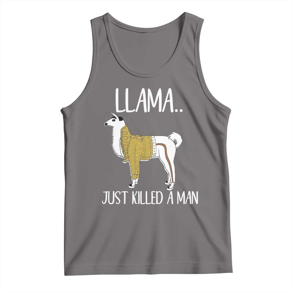 Funny Llama Just Killed a Man Tank Top Animal Pun Internet Meme TS02 Deep Heather Print Your Wear