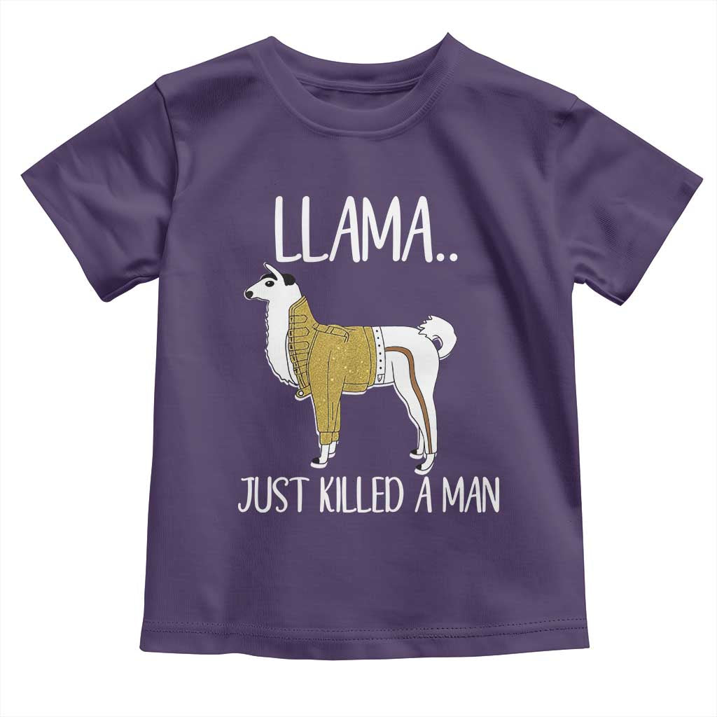 Funny Llama Just Killed a Man Toddler T Shirt Animal Pun Internet Meme TS02 Purple Print Your Wear