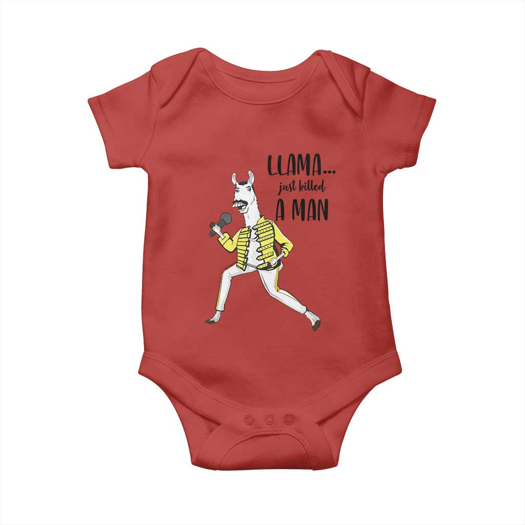 Funny Llama Just Killed a Man Baby Onesie Singing Animal Pun Internet Meme TS02 Red Print Your Wear