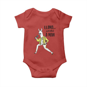 Funny Llama Just Killed a Man Baby Onesie Singing Animal Pun Internet Meme TS02 Red Print Your Wear