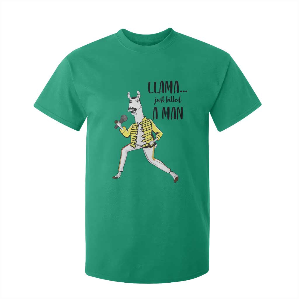 Funny Llama Just Killed a Man T Shirt For Kid Singing Animal Pun Internet Meme TS02 Irish Green Print Your Wear