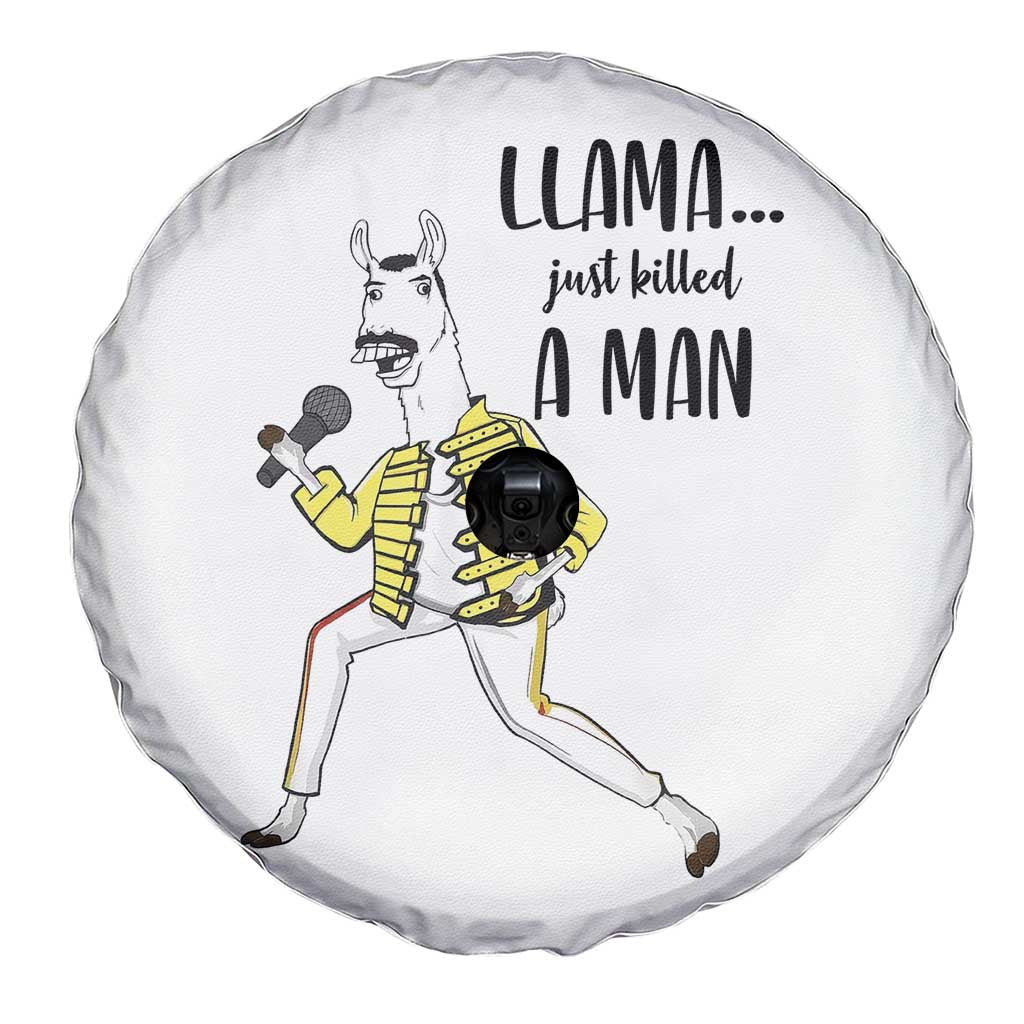 Funny Llama Just Killed a Man Spare Tire Cover Singing Animal Pun Internet Meme TS02 Print Your Wear