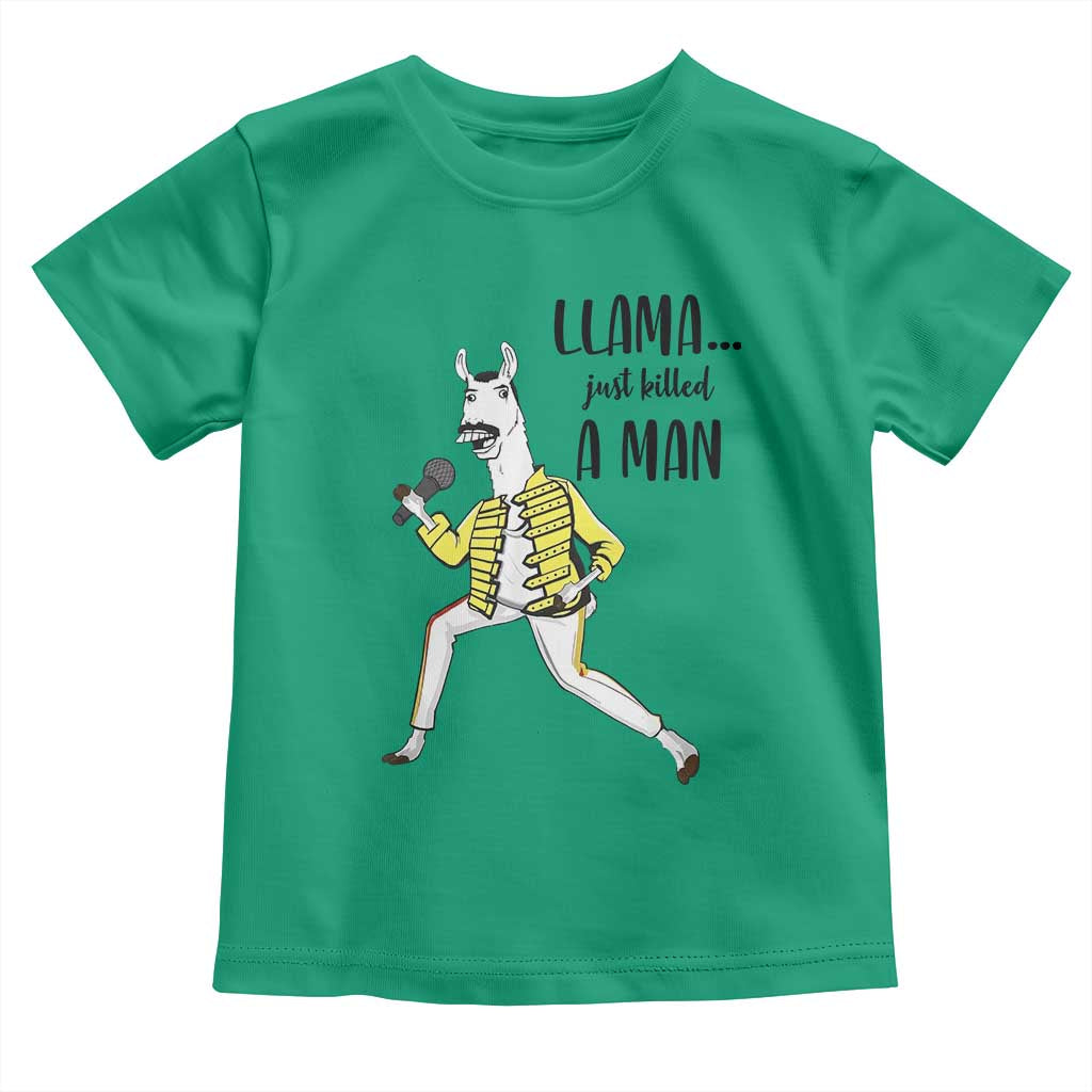 Funny Llama Just Killed a Man Toddler T Shirt Singing Animal Pun Internet Meme TS02 Irish Green Print Your Wear