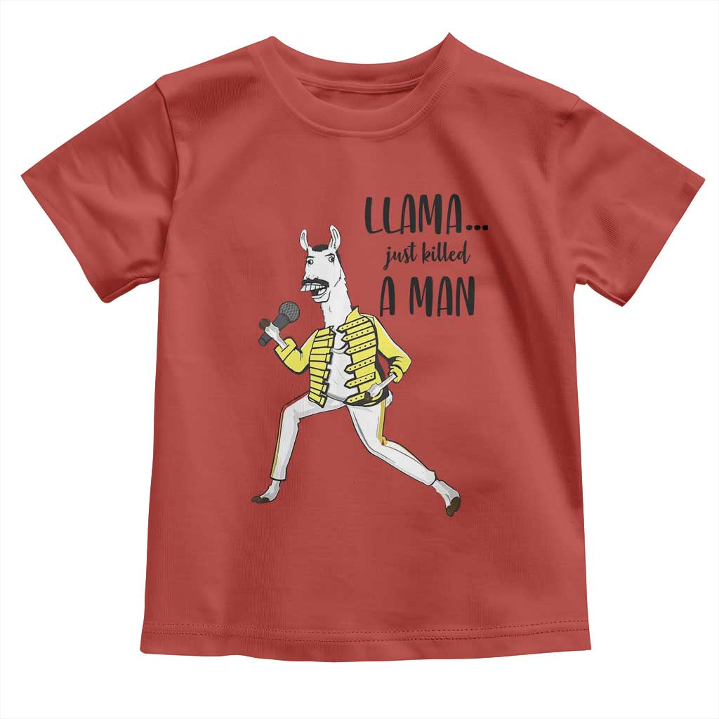 Funny Llama Just Killed a Man Toddler T Shirt Singing Animal Pun Internet Meme TS02 Red Print Your Wear