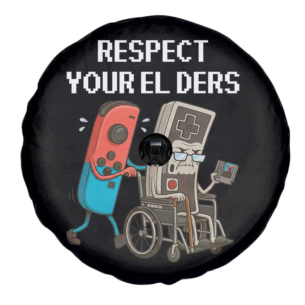 Respect Your Elders Retro Gaming Meme Spare Tire Cover Funny Gamer Controller 80s TS02 Print Your Wear