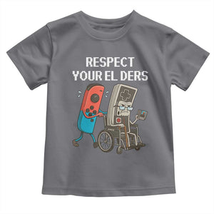 Respect Your Elders Retro Gaming Meme Toddler T Shirt Funny Gamer Controller 80s TS02 Charcoal Print Your Wear