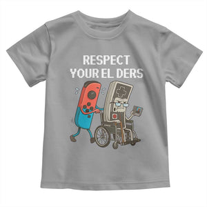 Respect Your Elders Retro Gaming Meme Toddler T Shirt Funny Gamer Controller 80s TS02 Sport Gray Print Your Wear