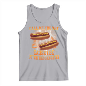 Call Me the Vet Offensive Hot Dog Meme Tank Top I Be Putting These Dogs Down Funny Glizzy Globber TS02 Athletic Heather Print Your Wear