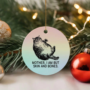 Funny Fat Cat Meme Ceramic Ornament Mother I Am But Skin and Bones Sarcastic Feline Humor TS02 1pc Pastel Print Your Wear