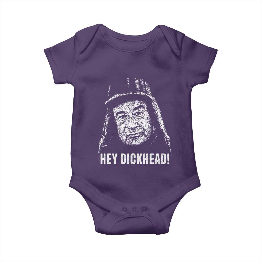 Hey Dckhead Grumpy Old Man Humor Baby Onesie Jerk Sarcastic Comedy TS02 Purple Print Your Wear