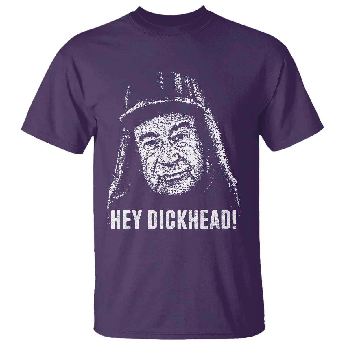 Hey Dckhead Grumpy Old Man Humor T Shirt - Jerk Sarcastic Comedy TS02 Purple Print Your Wear