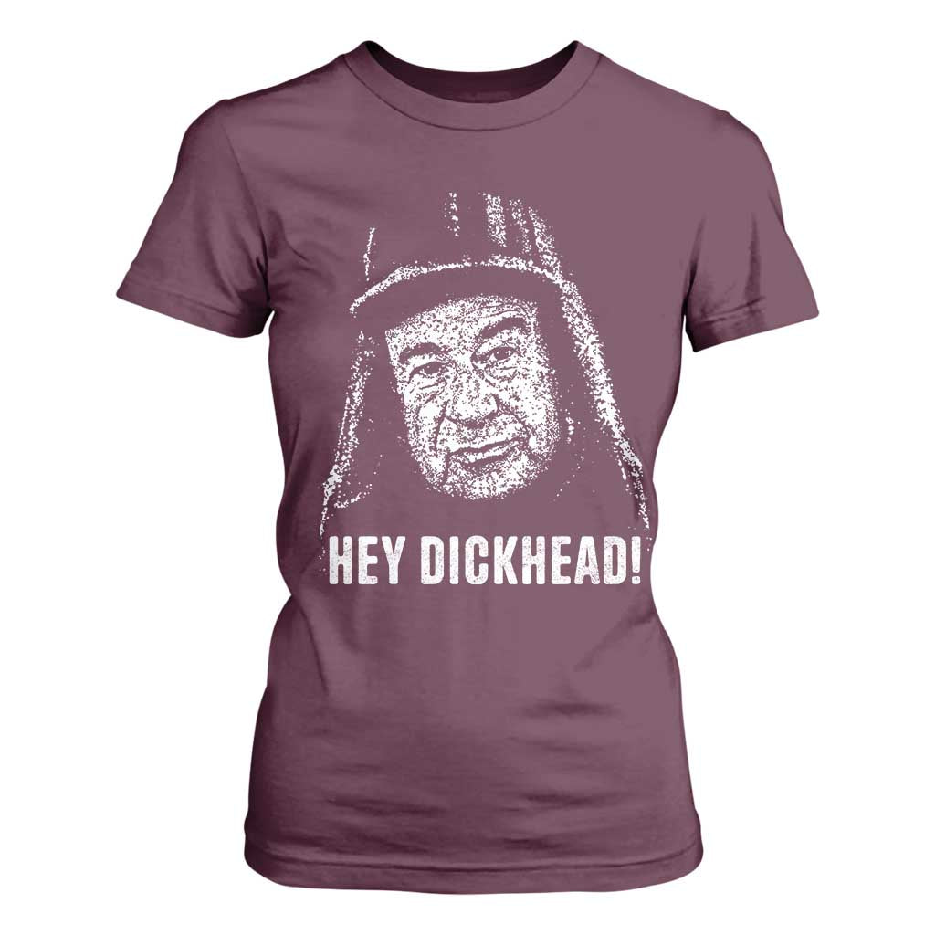 Hey Dckhead Grumpy Old Man Humor T Shirt For Women Jerk Sarcastic Comedy TS02 Maroon Print Your Wear