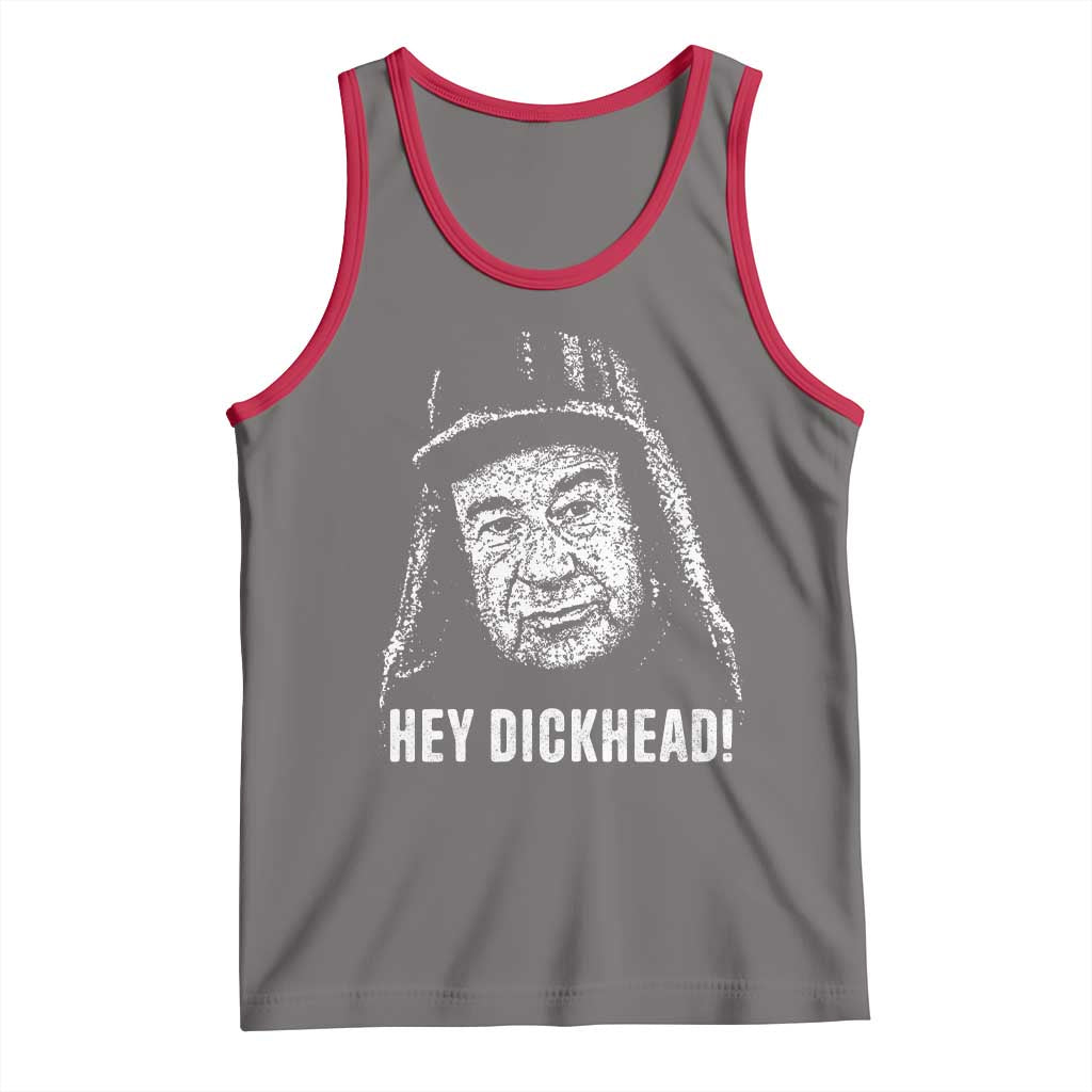 Hey Dckhead Grumpy Old Man Humor Tank Top Jerk Sarcastic Comedy TS02 Deep Heather Red Print Your Wear