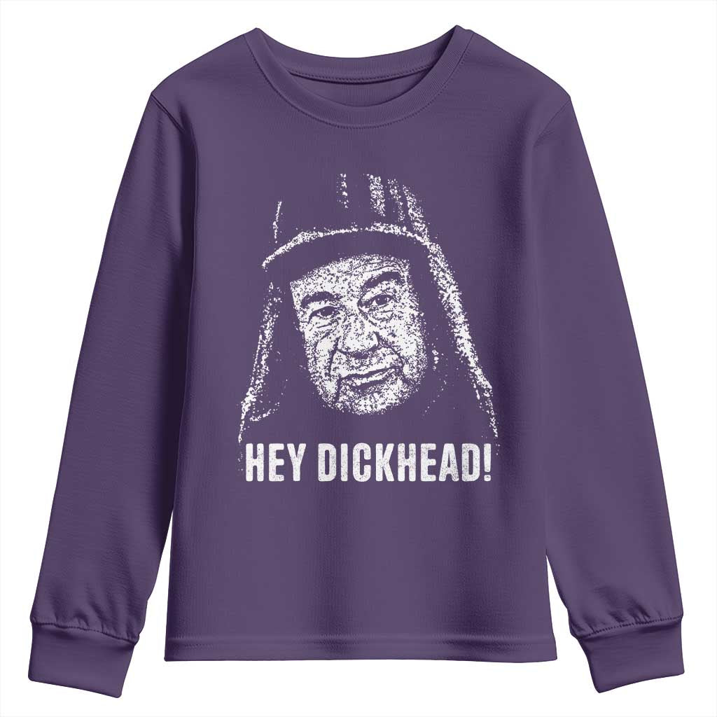 Hey Dckhead Grumpy Old Man Humor Youth Sweatshirt Jerk Sarcastic Comedy TS02 Purple Print Your Wear