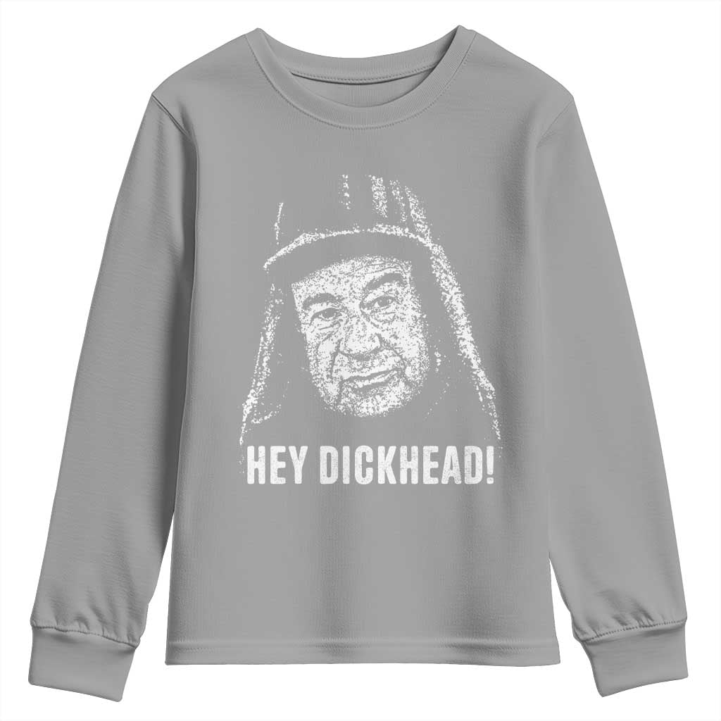 Hey Dckhead Grumpy Old Man Humor Youth Sweatshirt Jerk Sarcastic Comedy TS02 Sport Gray Print Your Wear