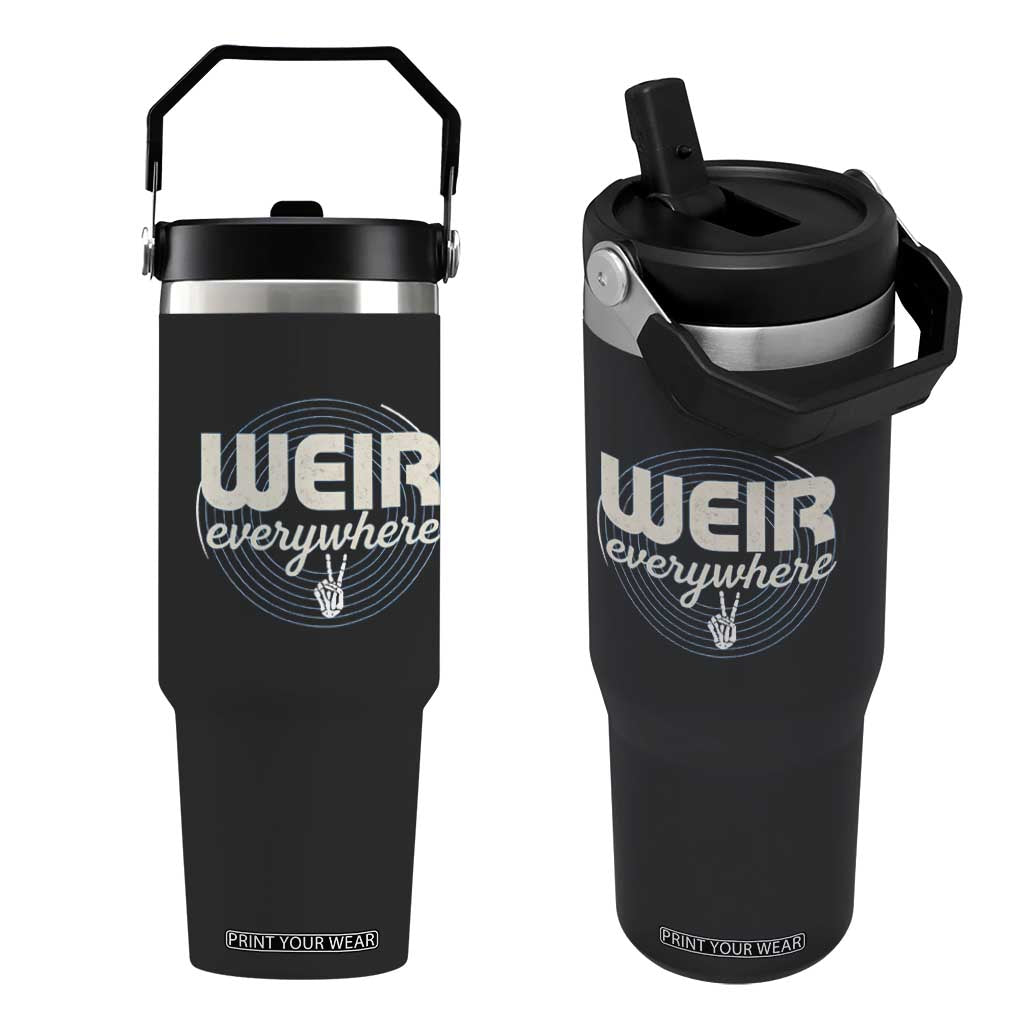 Weir Everywhere Retro Tribute Flip Straw Tumbler Psychedelic Peace and Music Culture TS02 One Size: 30 oz Black Print Your Wear