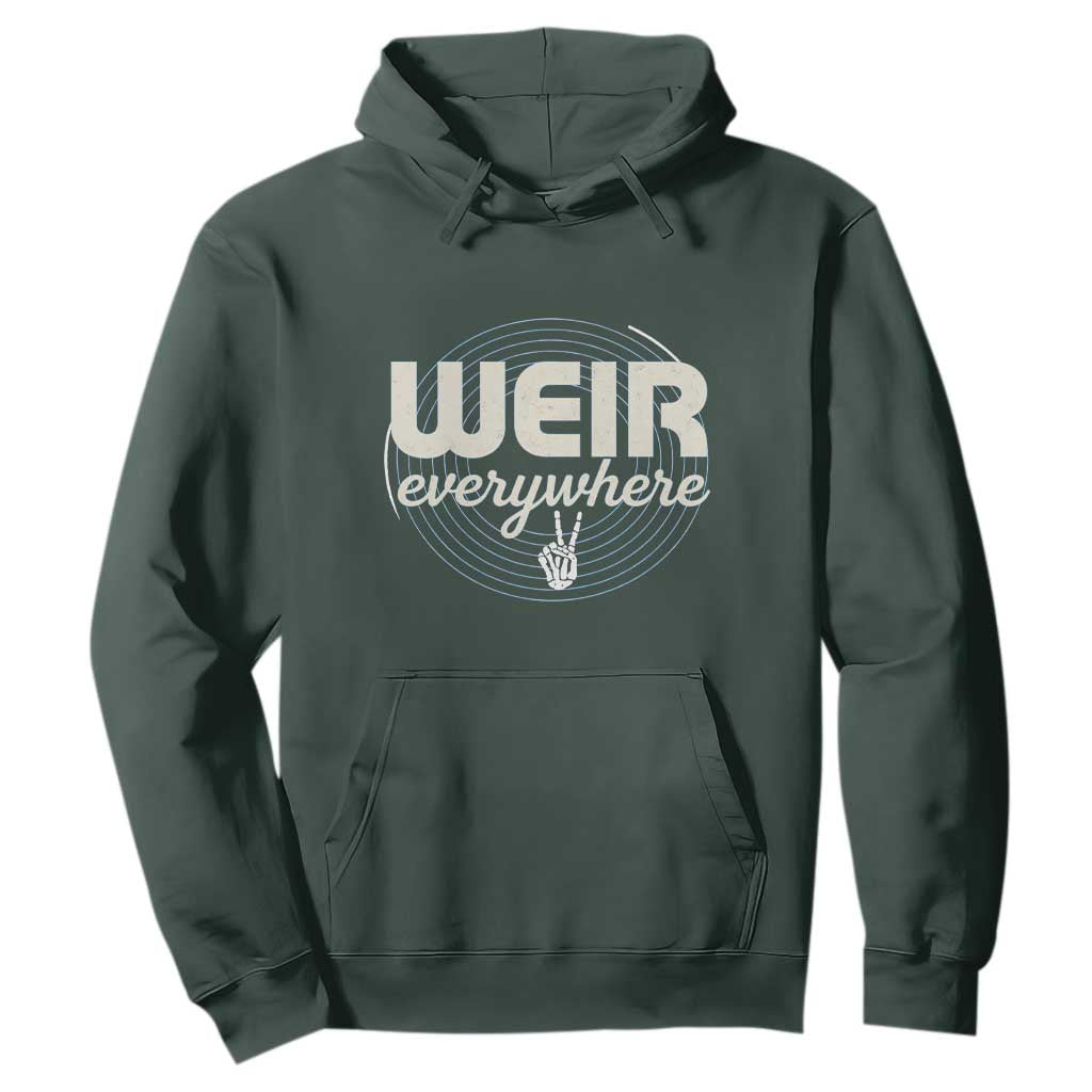 Weir Everywhere Retro Tribute Hoodie Psychedelic Peace and Music Culture TS02 Dark Forest Green Print Your Wear