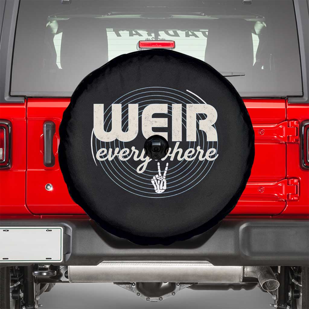 Weir Everywhere Retro Tribute Spare Tire Cover Psychedelic Peace and Music Culture TS02 Black Print Your Wear