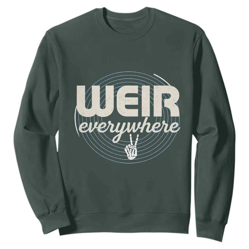 Weir Everywhere Retro Tribute Sweatshirt Psychedelic Peace and Music Culture TS02 Dark Forest Green Print Your Wear