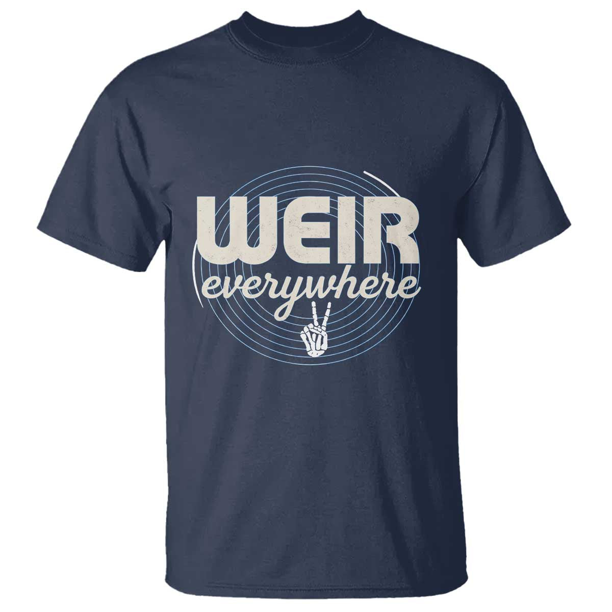 Weir Everywhere Retro Tribute T Shirt Psychedelic Peace and Music Culture TS02 Navy Print Your Wear