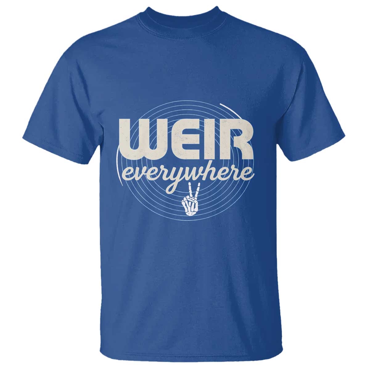 Weir Everywhere Retro Tribute T Shirt Psychedelic Peace and Music Culture TS02 Royal Blue Print Your Wear