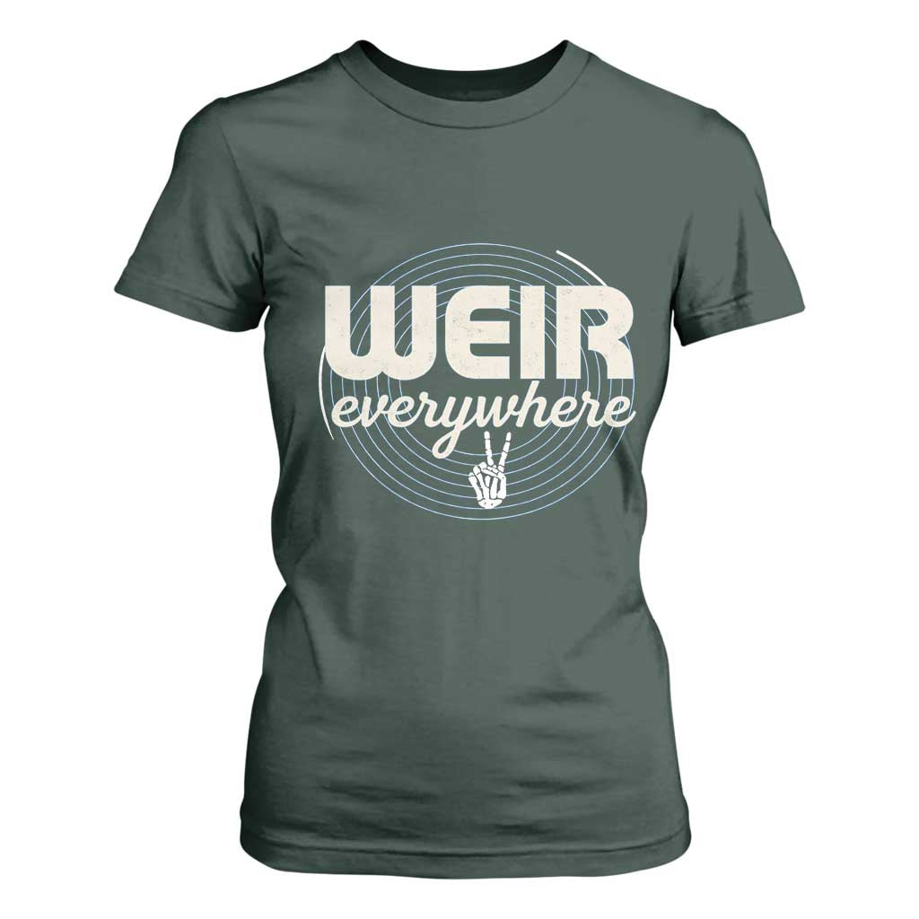 Weir Everywhere Retro Tribute T Shirt For Women Psychedelic Peace and Music Culture TS02 Dark Forest Green Print Your Wear