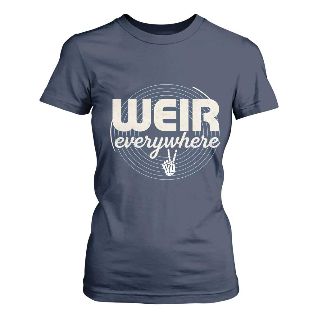 Weir Everywhere Retro Tribute T Shirt For Women Psychedelic Peace and Music Culture TS02 Navy Print Your Wear