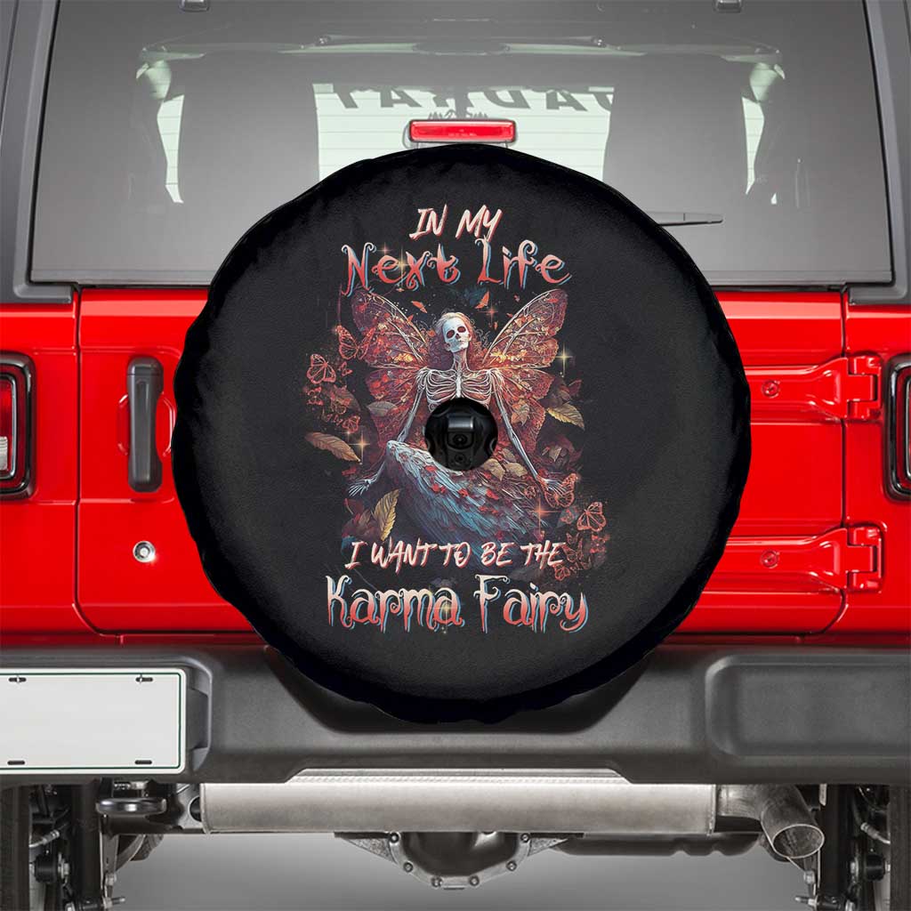 Fairy Skeleton Spare Tire Cover In My Next Life I Want To Be The Karma Fairy Butterfly TS02 Black Print Your Wear