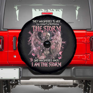 Fairy Skeleton Spare Tire Cover She Whispered Back I Am The Storm Skeleton Karma Fairy Skull TS02 Black Print Your Wear