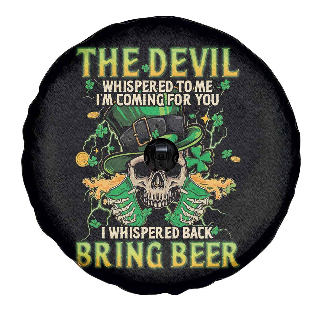 Irish Skull Spare Tire Cover I Whispered Back Bring Beer Devil St Patrick's Day Drinking Skeleton TS02 Print Your Wear