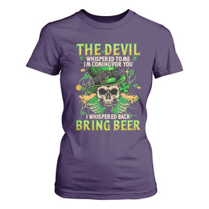 Irish Skull T Shirt For Women I Whispered Back Bring Beer Devil St Patrick's Day Drinking Skeleton TS02 Purple Print Your Wear