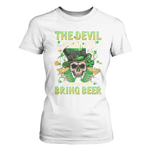 Irish Skull T Shirt For Women I Whispered Back Bring Beer Devil St Patrick's Day Drinking Skeleton TS02 White Print Your Wear