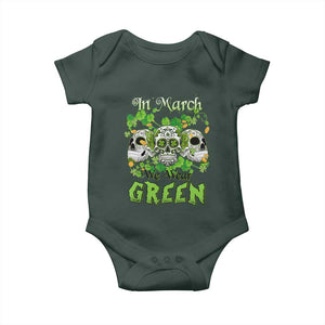 Irish Sugar Skull Baby Onesie In March We Wear Green Celebrate St Patrick's Day TS02 Print Your Wear