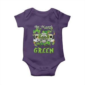 Irish Sugar Skull Baby Onesie In March We Wear Green Celebrate St Patrick's Day TS02 Purple Print Your Wear