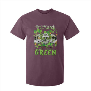 Irish Sugar Skull T Shirt For Kid In March We Wear Green Celebrate St Patrick's Day TS02 Maroon Print Your Wear