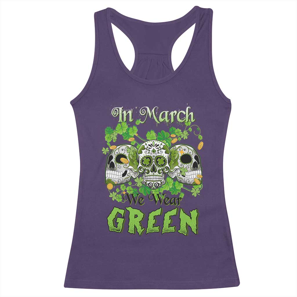 Irish Sugar Skull Racerback Tank Top In March We Wear Green Celebrate St Patrick's Day TS02 Purple Print Your Wear