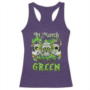 Irish Sugar Skull Racerback Tank Top In March We Wear Green Celebrate St Patrick's Day TS02 Purple Print Your Wear