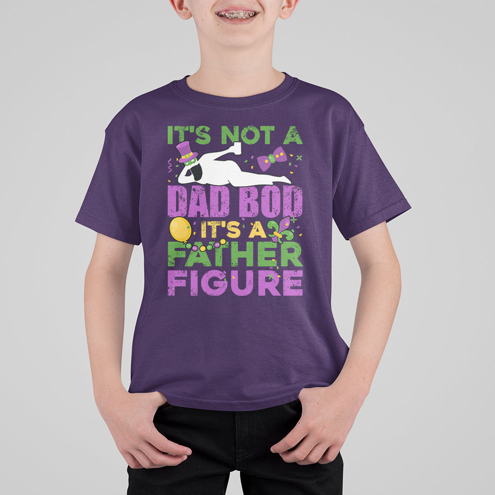Funny Mardi Gras Dad T Shirt For Kid It's Not A Dad Bod It's A Father Figure TS02 Purple Printyourwear