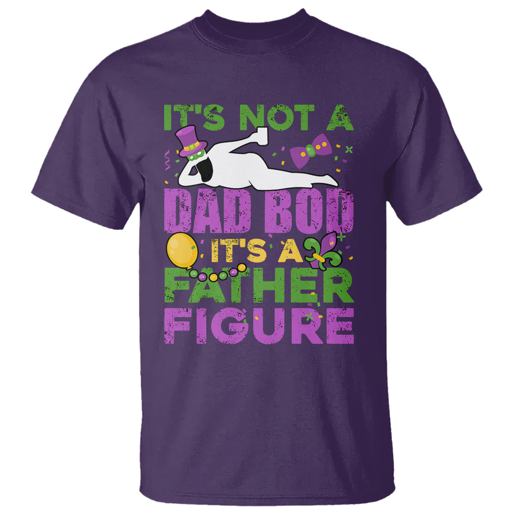 Funny Mardi Gras Dad T Shirt It's Not A Dad Bod It's A Father Figure TS02 Purple Printyourwear
