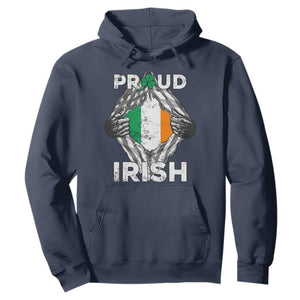 Proud Irish St. Patricks Day Hoodie Half American Half Ireland Flag TS02 Navy Printyourwear