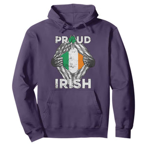Proud Irish St. Patricks Day Hoodie Half American Half Ireland Flag TS02 Purple Printyourwear