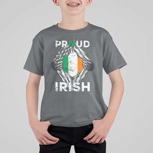 Proud Irish St. Patricks Day T Shirt For Kid Half American Half Ireland Flag TS02 Charcoal Printyourwear