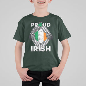 Proud Irish St. Patricks Day T Shirt For Kid Half American Half Ireland Flag TS02 Dark Forest Green Printyourwear