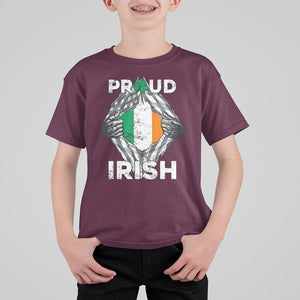 Proud Irish St. Patricks Day T Shirt For Kid Half American Half Ireland Flag TS02 Maroon Printyourwear