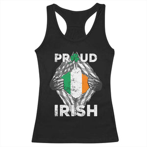Proud Irish St Patricks Day Racerback Tank Top Half American Half Ireland Flag TS02 Black Print Your Wear