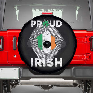 Proud Irish St Patricks Day Spare Tire Cover Half American Half Ireland Flag TS02 Black Print Your Wear