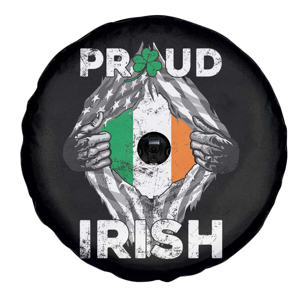 Proud Irish St Patricks Day Spare Tire Cover Half American Half Ireland Flag TS02 Print Your Wear
